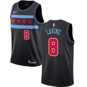 Maillots De Zach LaVine Chicago Bulls Homme #8 Nike City Edition Noir