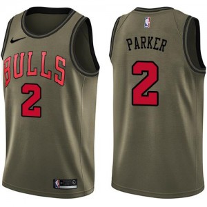 Nike NBA Maillots Basket Jabari Parker Chicago Bulls Salute to Service Homme vert No.2