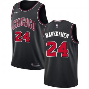 Nike Maillot Basket Lauri Markkanen Chicago Bulls Noir No.24 Enfant Statement Edition