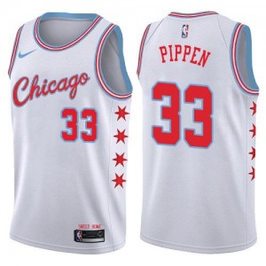 Nike Maillot Scottie Pippen Chicago Bulls #33 Blanc Homme City Edition