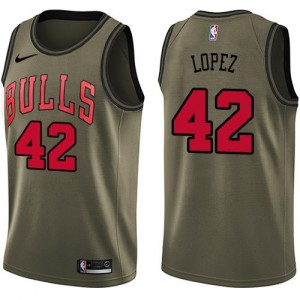 Nike NBA Maillot De Basket Robin Lopez Bulls No.42 Homme Salute to Service vert