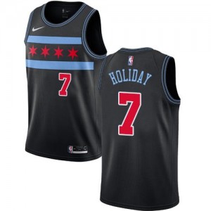 Nike Maillots Basket Justin Holiday Bulls City Edition Homme Noir No.7