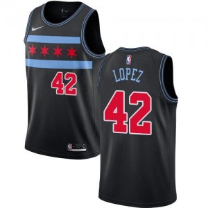 Maillot De Basket Robin Lopez Bulls Homme Nike #42 City Edition Noir