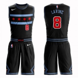 Nike NBA Maillot De LaVine Bulls No.8 Noir Suit City Edition Homme