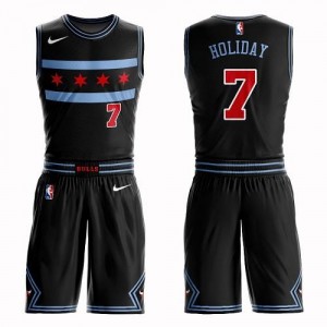Nike NBA Maillot De Justin Holiday Chicago Bulls Noir Enfant No.7 Suit City Edition