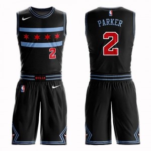 Nike Maillot Jabari Parker Chicago Bulls No.2 Noir Suit City Edition Enfant