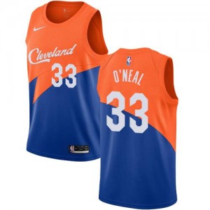 Nike Maillot O'Neal Cleveland Cavaliers Enfant City Edition Bleu #33