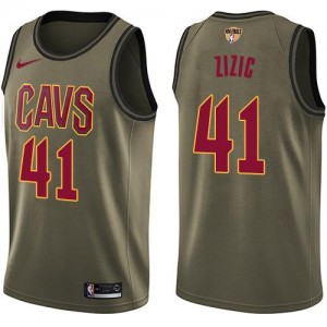 Nike NBA Maillot Basket Ante Zizic Cavaliers vert #41 Homme 2018 Finals Bound Salute to Service