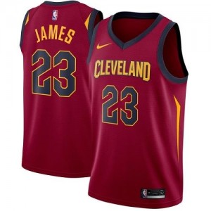 Maillot LeBron James Cleveland Cavaliers Homme Nike Marron Icon Edition #23