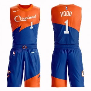Nike Maillots De Rodney Hood Cavaliers Suit City Edition #1 Bleu Enfant