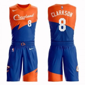Nike Maillot Clarkson Cavaliers Homme Bleu #8 Suit City Edition