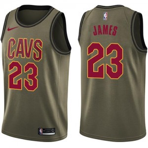 Maillot De LeBron James Cleveland Cavaliers Salute to Service vert No.23 Homme Nike