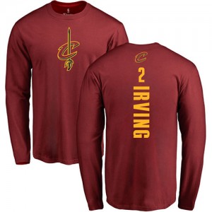 Nike NBA T-Shirts Irving Cleveland Cavaliers #2 Marron Backer Homme & Enfant Long Sleeve
