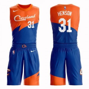Nike Maillots De John Henson Cavaliers Suit City Edition #31 Homme Bleu