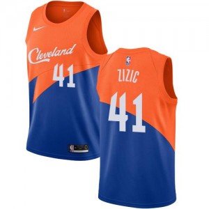 Nike Maillots Basket Zizic Cavaliers City Edition No.41 Bleu Homme