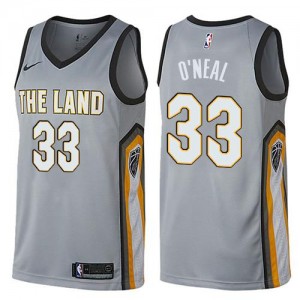 Maillot De Shaquille O'Neal Cleveland Cavaliers Homme City Edition Nike Gris #33