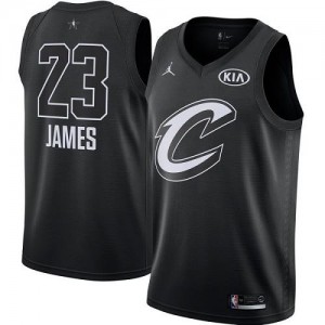 Maillots James Cleveland Cavaliers No.23 Noir Jordan Brand 2018 All-Star Game Homme
