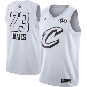 Jordan Brand NBA Maillots De LeBron James Cavaliers Homme 2018 All-Star Game #23 Blanc