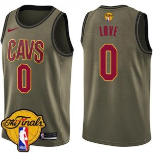 Nike NBA Maillots Basket Love Cleveland Cavaliers No.0 vert Enfant 2018 Finals Bound Salute to Service
