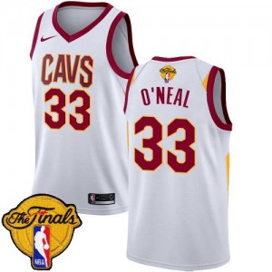 Nike NBA Maillots O'Neal Cavaliers Blanc No.33 2018 Finals Bound Association Edition Homme