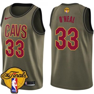 Maillots De Basket Shaquille O'Neal Cavaliers #33 Homme 2018 Finals Bound Salute to Service Nike vert