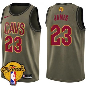 Maillots James Cleveland Cavaliers Nike No.23 2018 Finals Bound Salute to Service Homme vert