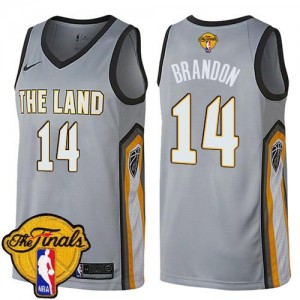 Maillot Terrell Brandon Cavaliers Nike Homme Gris No.14 2018 Finals Bound City Edition