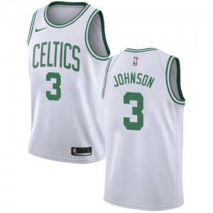 Nike NBA Maillots De Basket Johnson Boston Celtics Homme #3 Blanc Association Edition