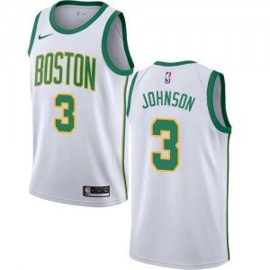 Nike NBA Maillot Basket Johnson Boston Celtics Blanc No.3 City Edition Homme