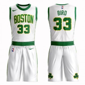Maillot De Basket Bird Boston Celtics Nike No.33 Suit City Edition Blanc Enfant