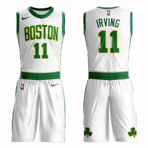 Maillots De Basket Irving Celtics Suit City Edition #11 Homme Blanc Nike