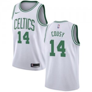 Nike NBA Maillots Basket Bob Cousy Celtics Blanc No.14 Homme Association Edition