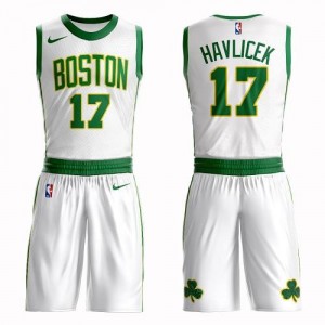 Nike NBA Maillots John Havlicek Celtics No.17 Blanc Homme Suit City Edition