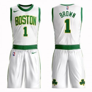 Nike NBA Maillots De Walter Brown Boston Celtics Blanc Suit City Edition No.1 Homme