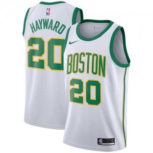 Nike NBA Maillots Basket Hayward Celtics City Edition Blanc No.20 Homme