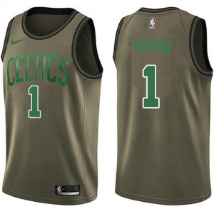 Nike Maillot Walter Brown Boston Celtics No.1 vert Salute to Service Homme