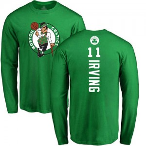 Nike T-Shirts Kyrie Irving Boston Celtics No.11 Long Sleeve Homme & Enfant Jaune vert Backer