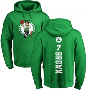 Nike NBA Sweat à capuche De Basket Jaylen Brown Boston Celtics Homme & Enfant #7 Pullover Jaune vert Backer