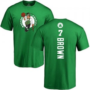 T-Shirt Basket Jaylen Brown Celtics #7 Jaune vert Backer Nike Homme & Enfant
