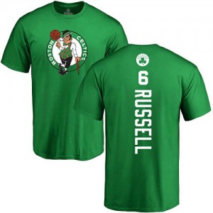 Nike T-Shirt De Basket Bill Russell Celtics No.6 Jaune vert Backer Homme & Enfant