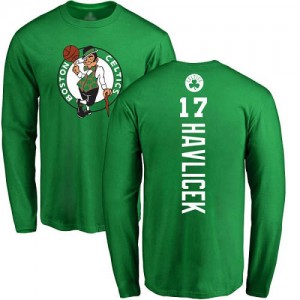 Nike NBA T-Shirt Basket John Havlicek Boston Celtics #17 Homme & Enfant Jaune vert Backer Long Sleeve