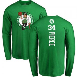 Nike NBA T-Shirts De Basket Pierce Celtics Homme & Enfant #34 Long Sleeve Jaune vert Backer