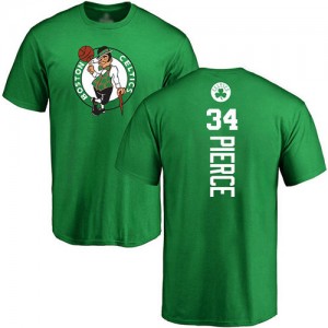 T-Shirts De Basket Pierce Boston Celtics Jaune vert Backer Nike Homme & Enfant No.34 