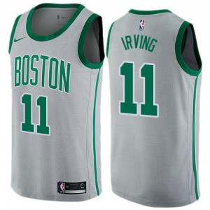Nike NBA Maillots Basket Irving Boston Celtics No.11 Gris Enfant City Edition