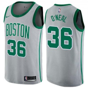 Nike NBA Maillots Basket O'Neal Boston Celtics Gris City Edition #36 Enfant