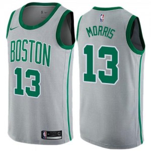 Nike NBA Maillots Basket Marcus Morris Boston Celtics Gris #13 Homme City Edition