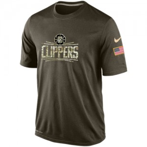 Nike T-Shirt LA Clippers Homme Olive Salute To Service KO Performance Dri-FIT 