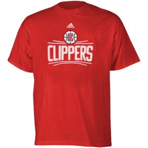 Adidas Tee-Shirt De Los Angeles Clippers Primary Logo Rouge Homme