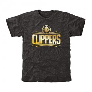 Tee-Shirt De Basket Clippers Homme Gold Collection Tri-Blend Noir 