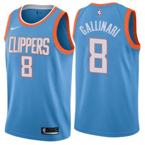 Maillots Basket Gallinari Clippers Bleu Nike City Edition Homme No.8